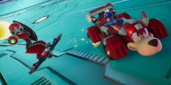 Proto Man e Mega Man em Sonic Racing: CrossWorlds