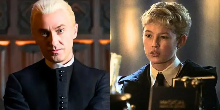 Tom Felton e Lox Pratt como Draco em Harry Potter