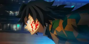 Giyu Tomioka em cena de Demon Slayer: Castelo Infinito
