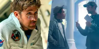O ator Ryan Gosling e os diretores Daniels