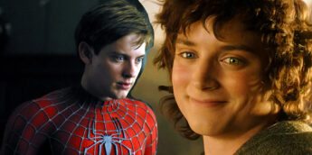 Tobey Maguire como Homem-Aranha e Elijah Wood como Frodo, de O Senhor dos Anéis