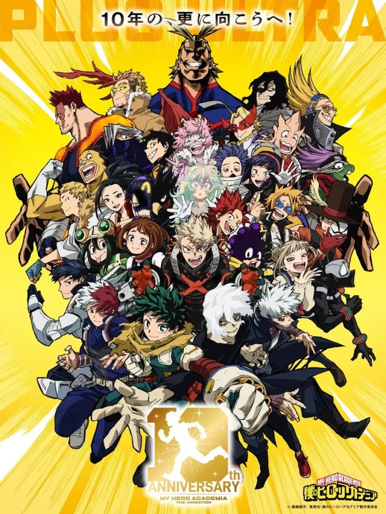 Pôster do 10º aniversário de My Hero Academia