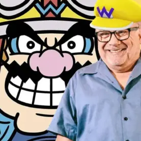 O ator Danny DeVito e o vilão Wario