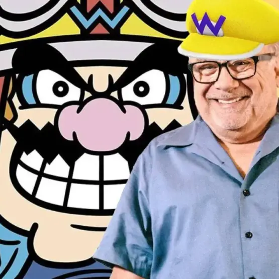O ator Danny DeVito e o vilão Wario