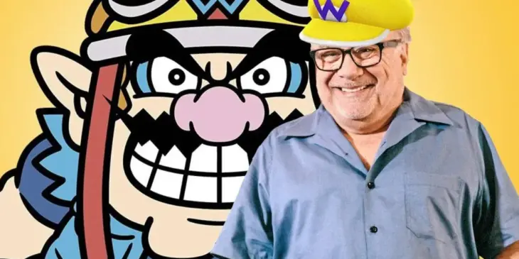 O ator Danny DeVito e o vilão Wario