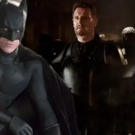 Christian Bale e Liam Neeson em Batman Begins