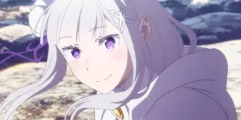 Emilia em cena da abertura da 4ª temporada de Re:ZERO -Starting Life In Another World-