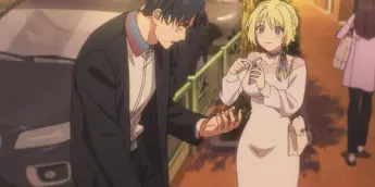 Hikaru Gero e Mei Kinosaki em cena do Episódio 1 de Marriagetoxin