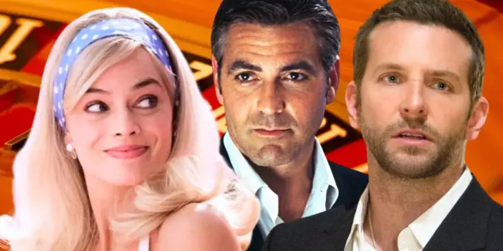 George Clooney, astro original de Onze Homens e um Segredo, e Margot Robbie e Bradley Cooper, protagonistas do prelúdio