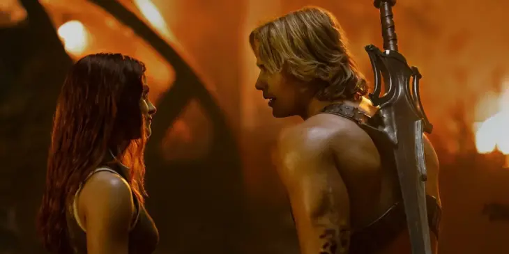He-Man e Teela no reboot de Mestres do Universo