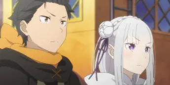 Subaru e Emilia em cena do Episódio 68 de Re:ZERO -Starting Life in Another World-