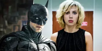 Robert Pattinson como Batman e a atriz Scarlett Johansson