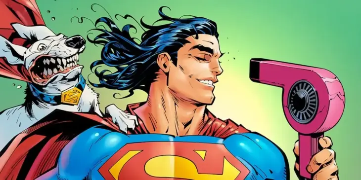 Superman com seu mullet dos anos 90 nos quadrinhos