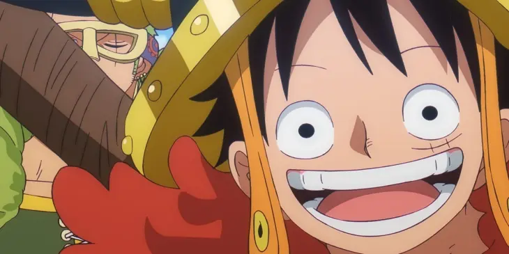 Luffy a frente de Zoro em cena do Episódio 1.158 de One Piece