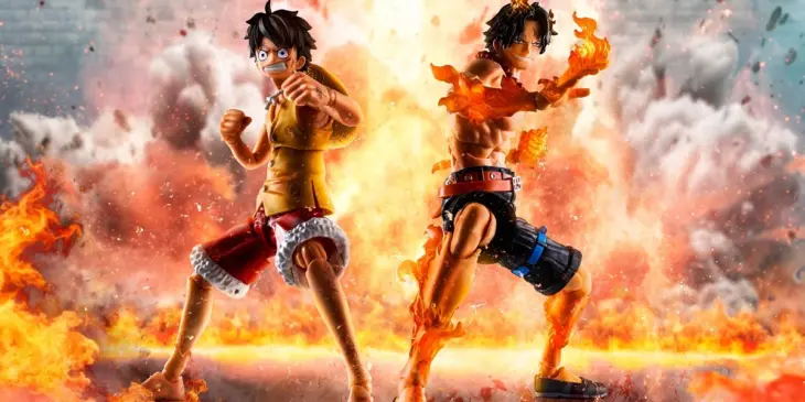 One Piece - Figuras de Luffy e Ace na Batalha de Marineford