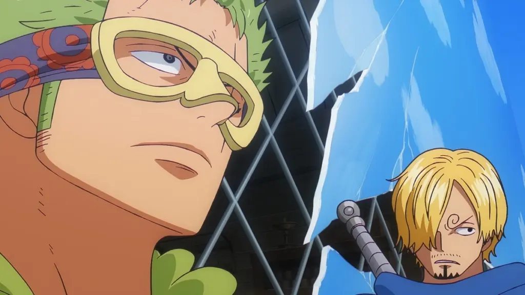 Zoro e Sanji em cena do Episódio 1.158 de One Piece