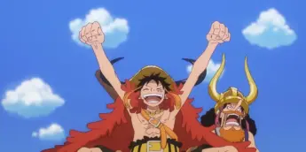 Luffy e Usopp em cena do Episódio 1.159 de One Piece