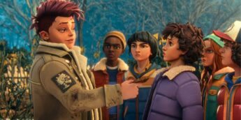 Nikki e protagonistas de Stranger Things Histórias de 85