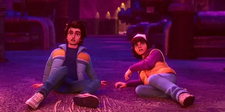 Dustin e Steve em Stranger Things Histórias de 85