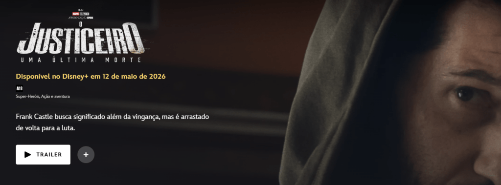 Classificação indicativa de O Justiceiro Uma Última Morte no Disney+