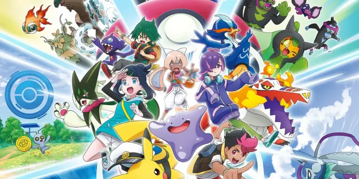 Arte promocional de novo arco em Pokémon: Horizontes