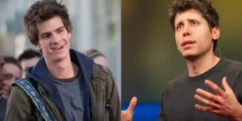 O ator Andrew Garfield e o empresário de tecnologia Sam Altman, um dos criadores da OpenAI, empresa por trás do ChatGPT