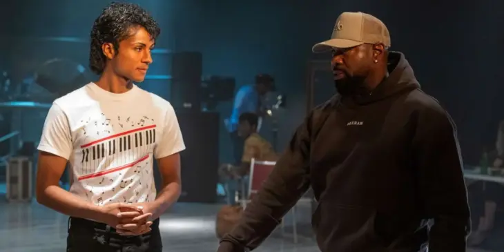 Antoine Fuqua e Jaafar Jackson em bastidores de Michael