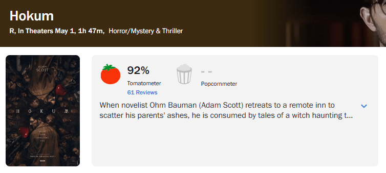 Aprovação de Hokum no Rotten Tomatoes