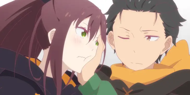 Shaula e Subaru em cena do Episódio 70 de Re:ZERO