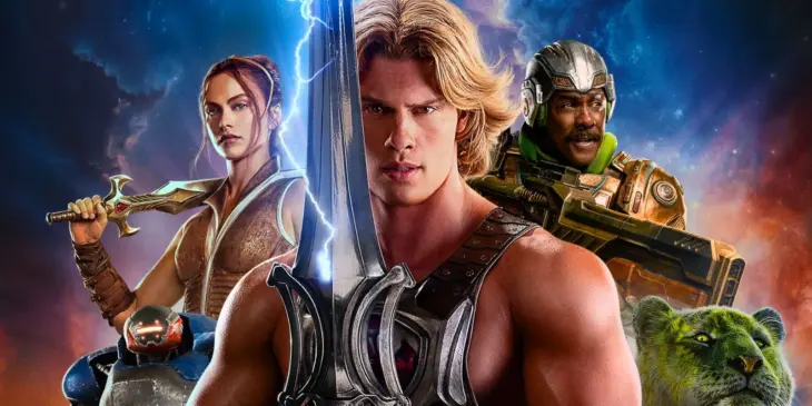 Teela, He-Man e Mentor em Mestres do Universo