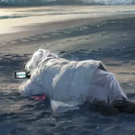 Anúncio do filme em anime de Credits Roll Into The Sea