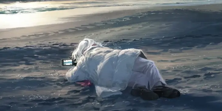 Anúncio do filme em anime de Credits Roll Into The Sea
