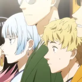 Akane e competidores da Copa Karaku em cena de Akane-banashi