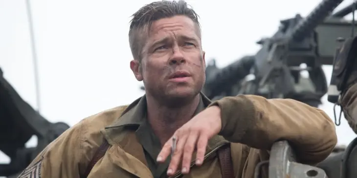 Brad Pitt em Corações de Ferro, de David Ayer