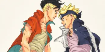 Kawaki e Boruto em ilustração por Mikio Ikemoto
