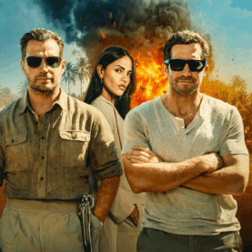 Henry Cavill, Eiza González e Jake Gyllenhaal em Na Zona Cinzenta