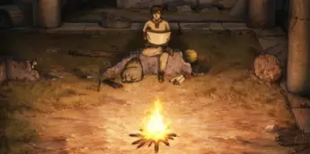 Eumenes em pôster da adaptação em anime de Historie