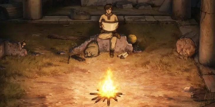Eumenes em pôster da adaptação em anime de Historie
