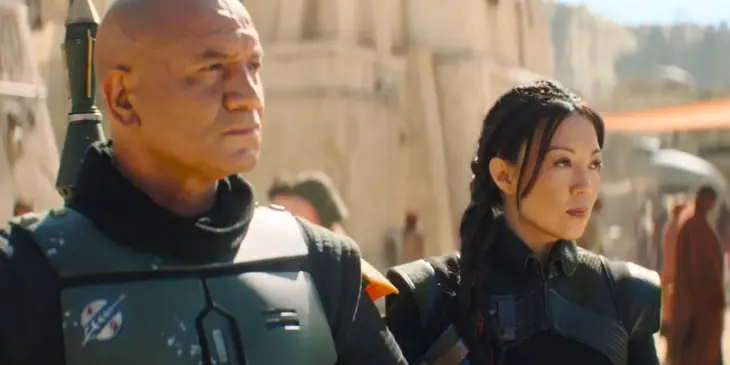 Temuera Morrison e Ming-Na Wen em O Livro de Boba Fett