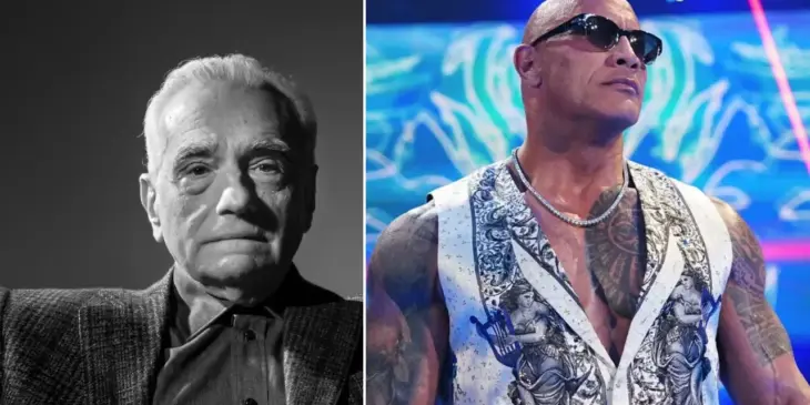O lendário diretor Martin Scorsese e o astro Dwayne Johnson