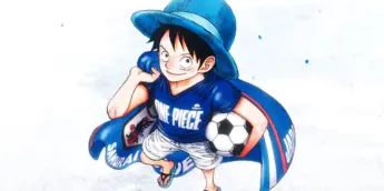Luffy com uniforme da Seleção Japonesa