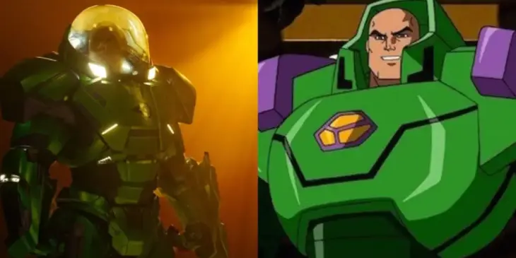 Lex Luthor com a sua robusta armadura