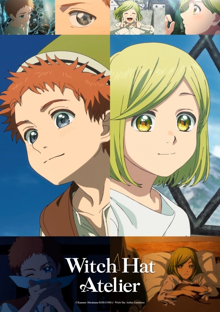 Pôster de história de Witch Hat Atelier destacando Tartah e Coco