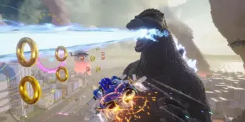Godzilla em Sonic Racing: CrossWorlds