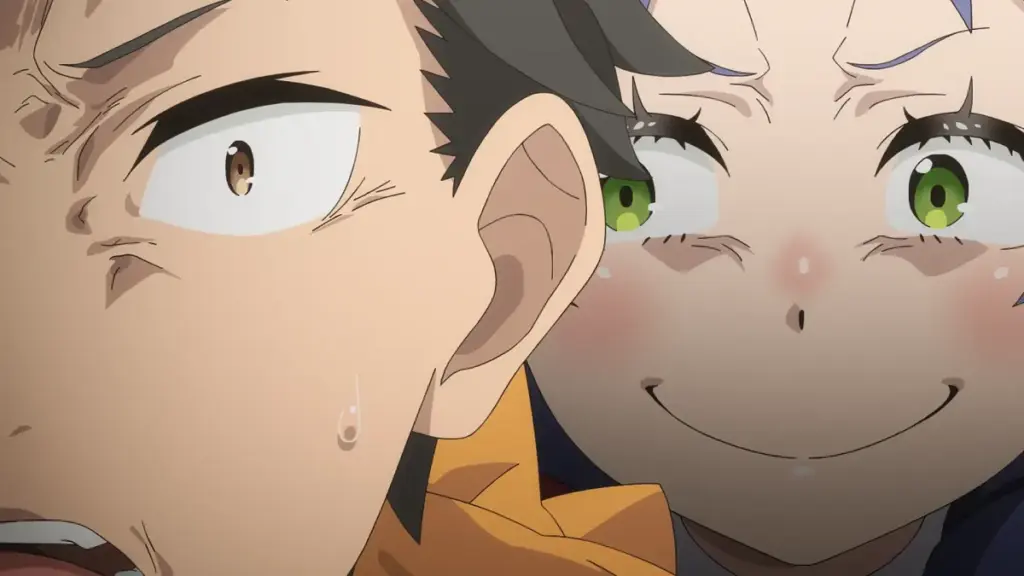 Subaru e Meili em cena do Episódio 76 de Re:ZERO