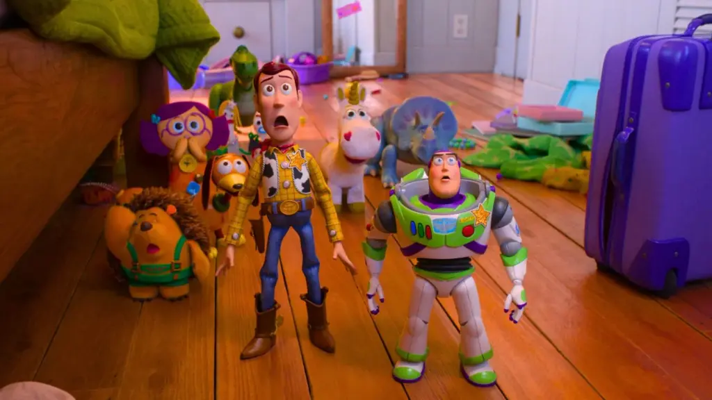 Woody e Buzz espantados em Toy Story 5