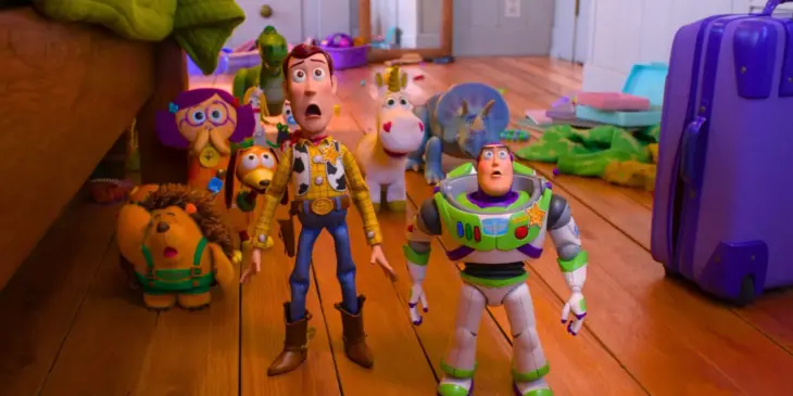 Woody e Buzz espantados em Toy Story 5