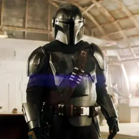 Din Djarin na trama de O Mandaloriano e Grogu