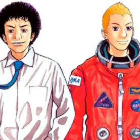 Mutta e Hibuto em capa do Volume 1 de Space Brothers