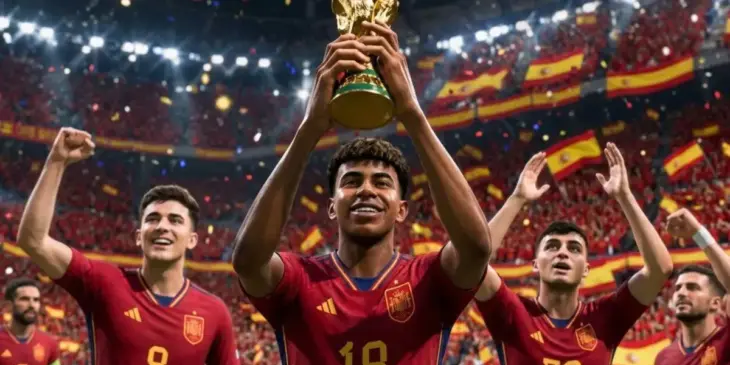 Seleção da Espanha, que o EA Sports FC 26 crava como a grande campeã da Copa do Mundo Masculina deste ano